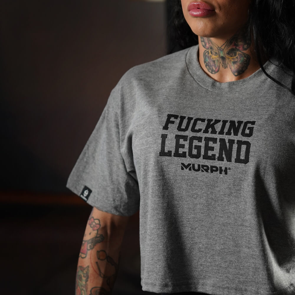 Crop Oversize PRO Fucking Legend - Heather Gray