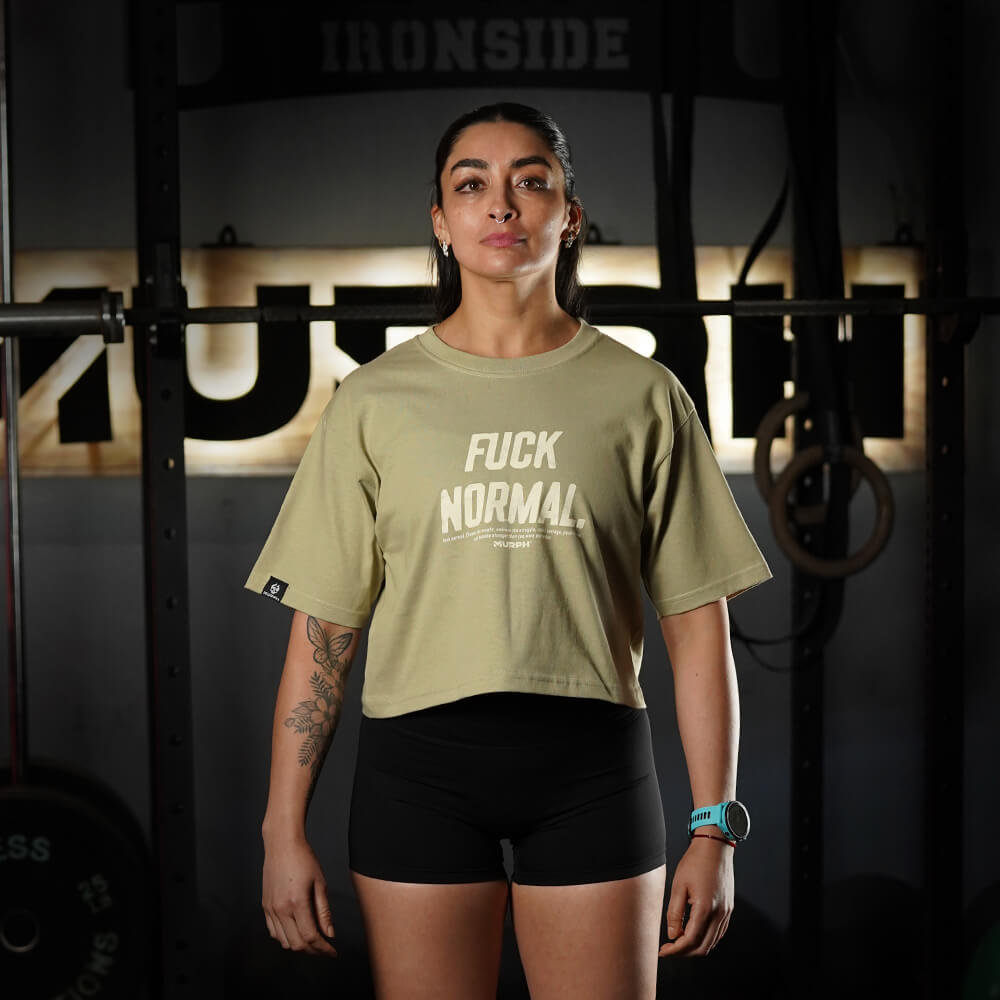 Crop Top Oversize FUCK NORMAL - Nut