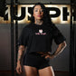Crop Top Oversize Hello Murph - Negro