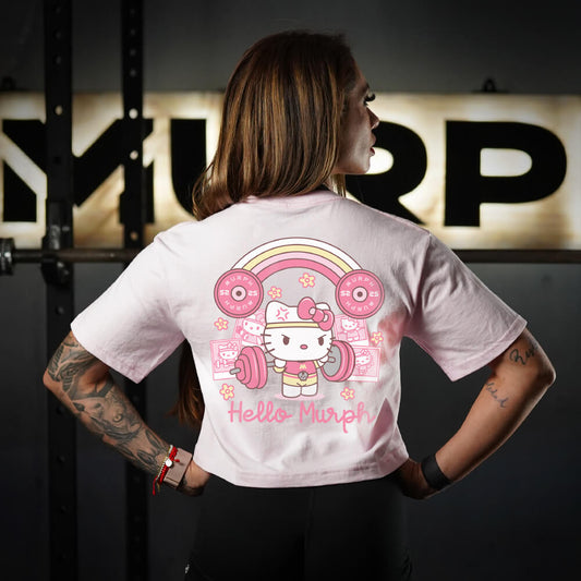 Crop Top Oversize Hello Murph - Pink