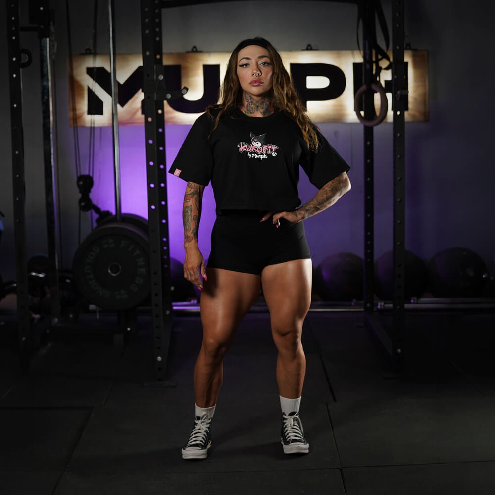 Crop Top Oversize KuroFit - Negro