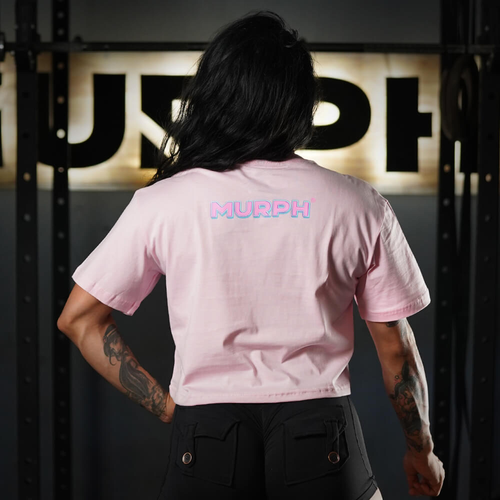 Crop Top Oversize Muscle Mommy - Pink
