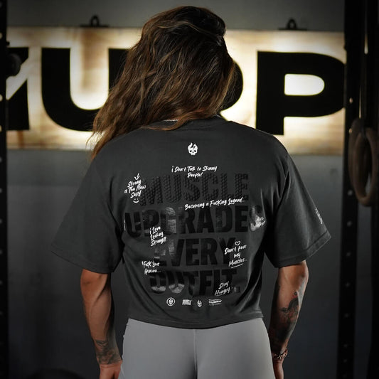 Crop Top Oversize MUSCLE UPGRADE EVERY OUTFIT - Gris Charcoal