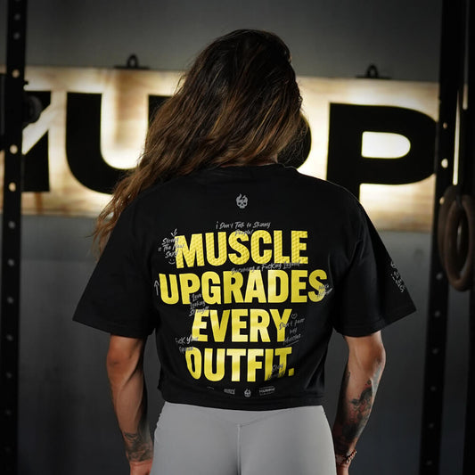 Crop Oversize PRO MUSCLE UPGRADE EVERY OUTFIT - Negro