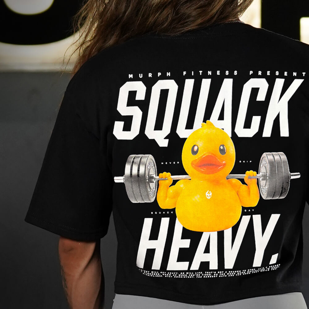 Crop Top Oversize SQUACK HEAVY - Negro