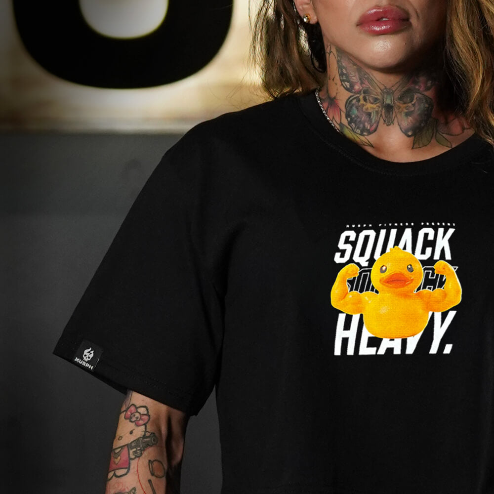 Crop Top Oversize SQUACK HEAVY - Negro