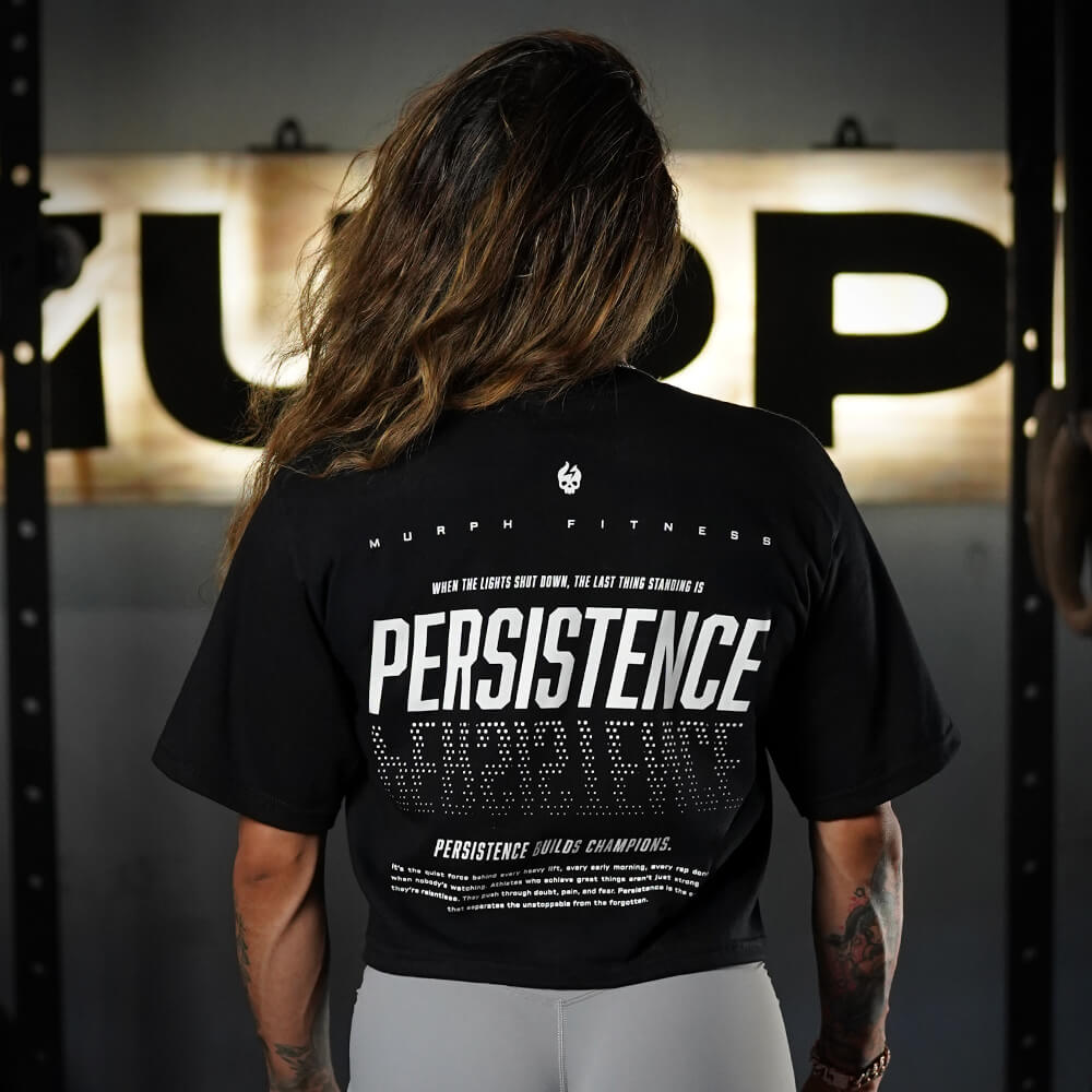 Crop Top Oversize PERSISTENCE - Negro