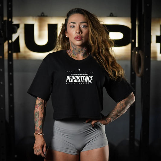 Crop Top Oversize PERSISTENCE - Negro