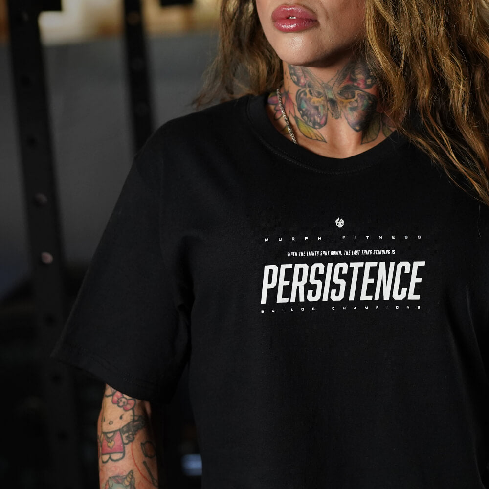 Crop Top Oversize PERSISTENCE - Negro