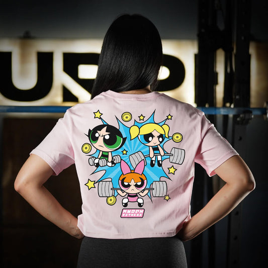 Crop Top Oversize Powerful Girls - Pink