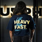 Crop Oversize LIFT HEAVY & RUN FAST - Navy Blue