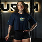 Crop Oversize LIFT HEAVY & RUN FAST - Navy Blue