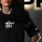 Crop Oversize LIFT HEAVY & RUN FAST - Negro