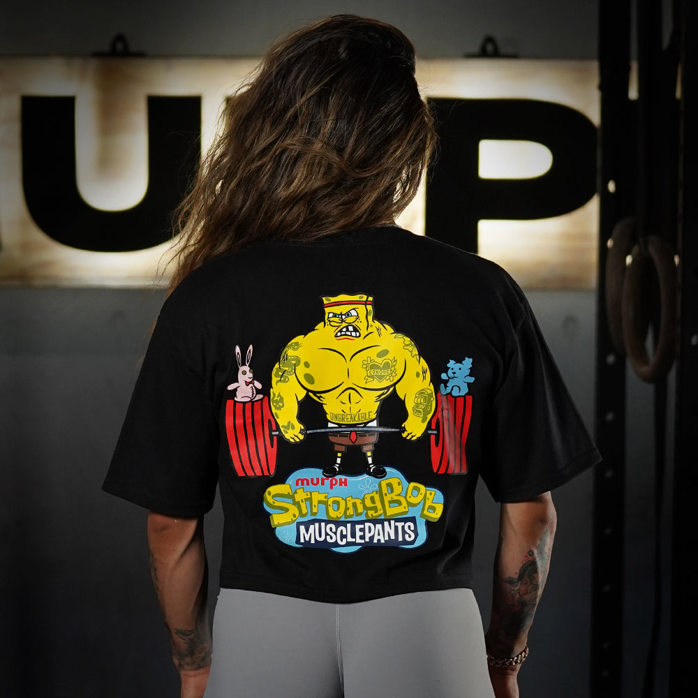 Crop Top Oversize Stronger Bob - Negro