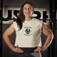 Crop Top Oversize Sleeveless Barbell Texture - Sweet Cream