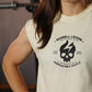 Crop Top Oversize Sleeveless Barbell Texture - Sweet Cream