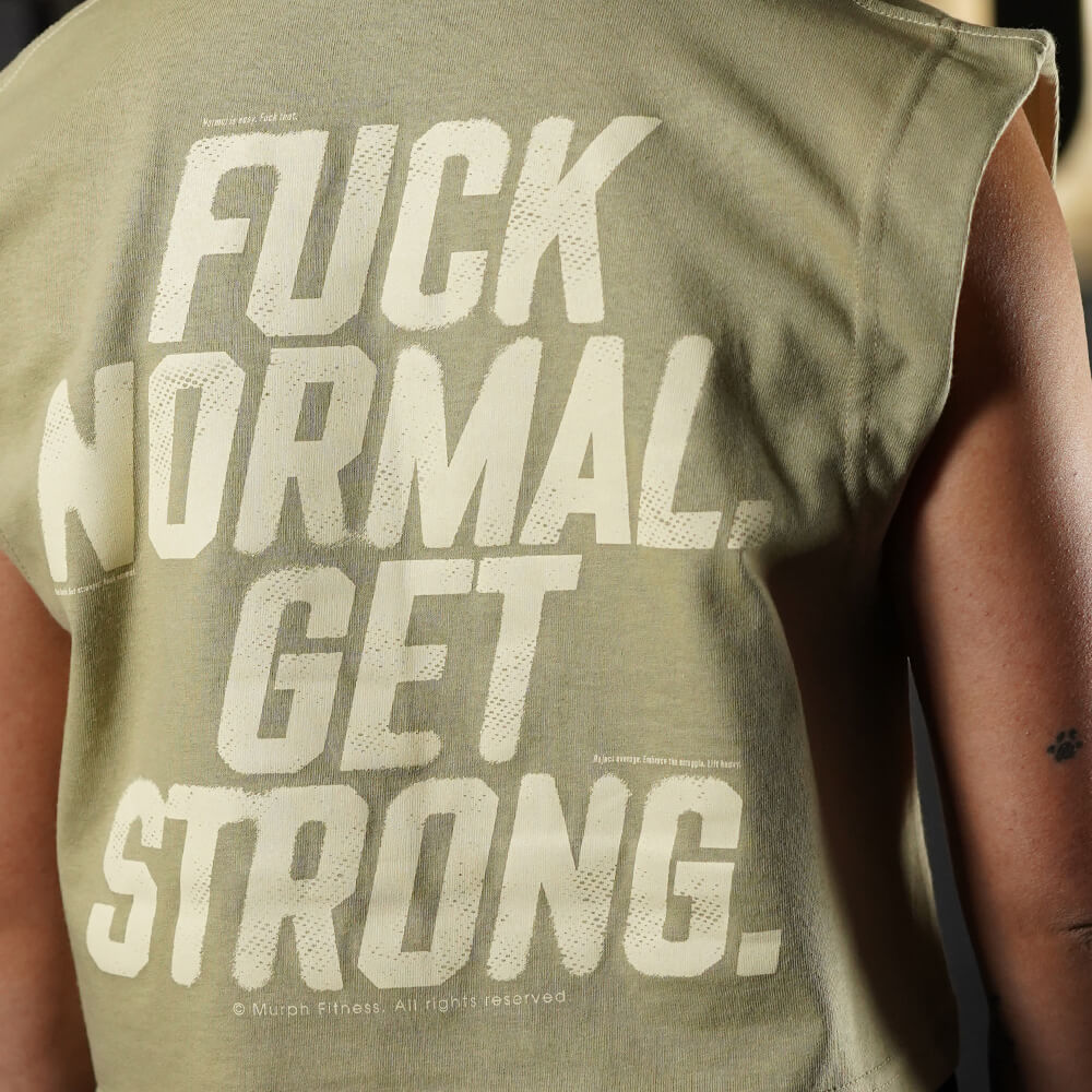 Crop Top Oversize Sleeveless FUCK NORMAL - Nut