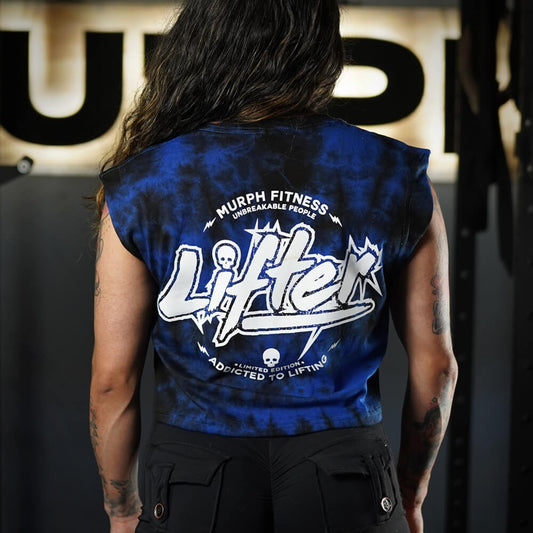 Crop Top Oversize Sleeveless Lifter - Blue Storm