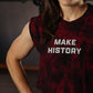 Crop Top Oversize Sleeveless Make History - Red Storm