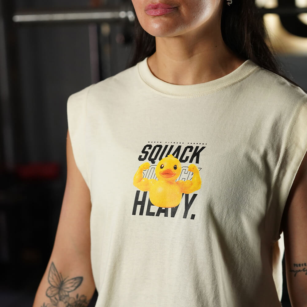 Crop Top Oversize Sleeveless SQUACK HEAVY - Sweet cream