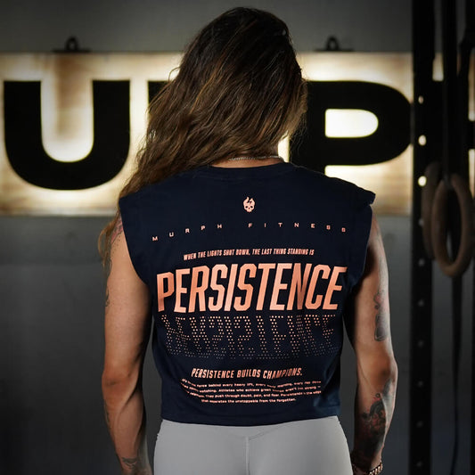 Crop Top Oversize Sleeveless PERSISTENCE - Navy