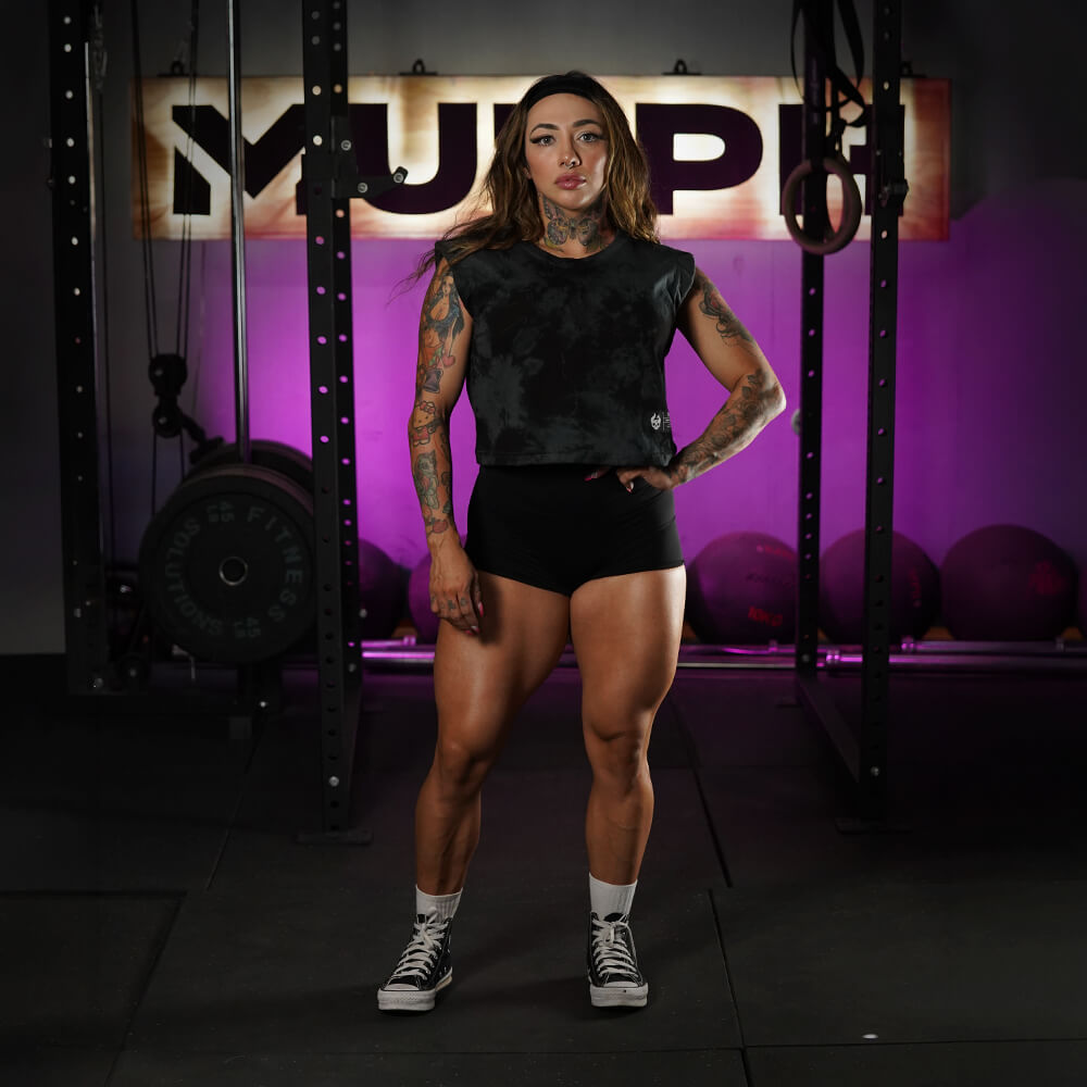 Crop Top Oversize Sleeveless Skull logo - Black Storm