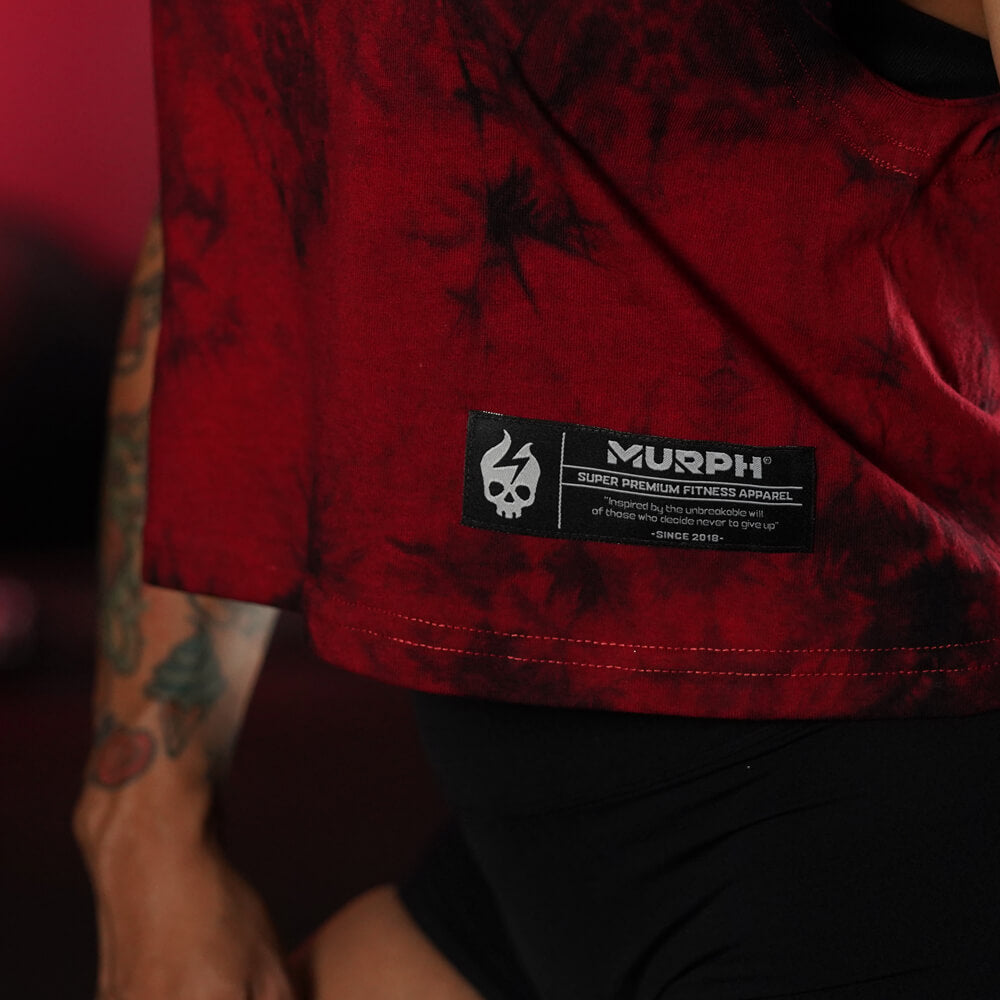 Crop Top Oversize Sleeveless Skull logo - Red Storm