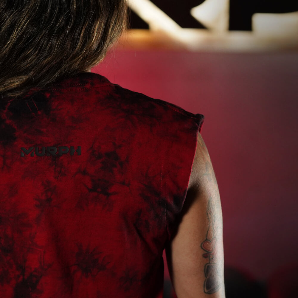 Crop Top Oversize Sleeveless Skull logo - Red Storm