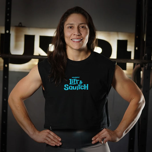 Crop Oversize Sleeveless Lift & Squitch - Negro