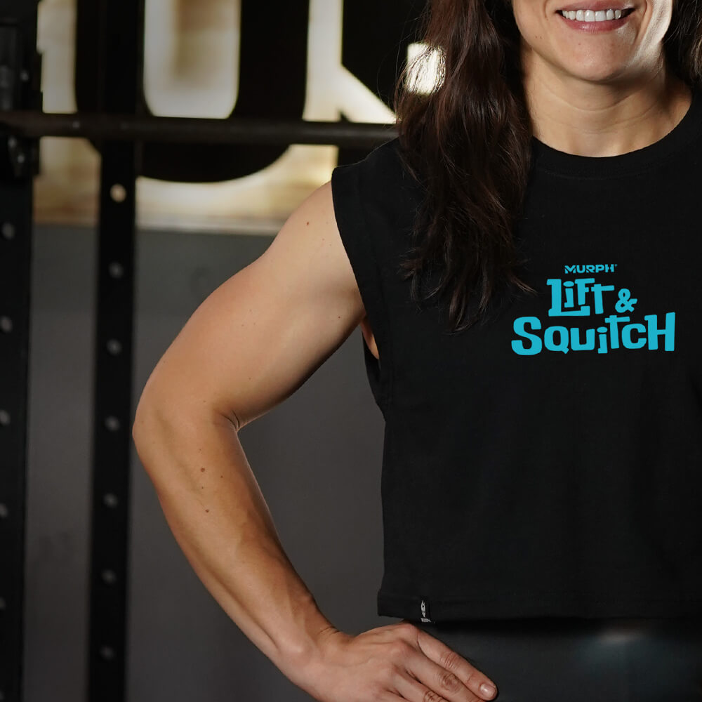 Crop Oversize Sleeveless Lift & Squitch - Negro