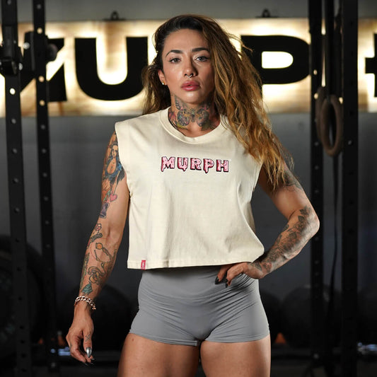 Crop Top Oversize Sleeveless Sweet and Strong - Sweet Cream