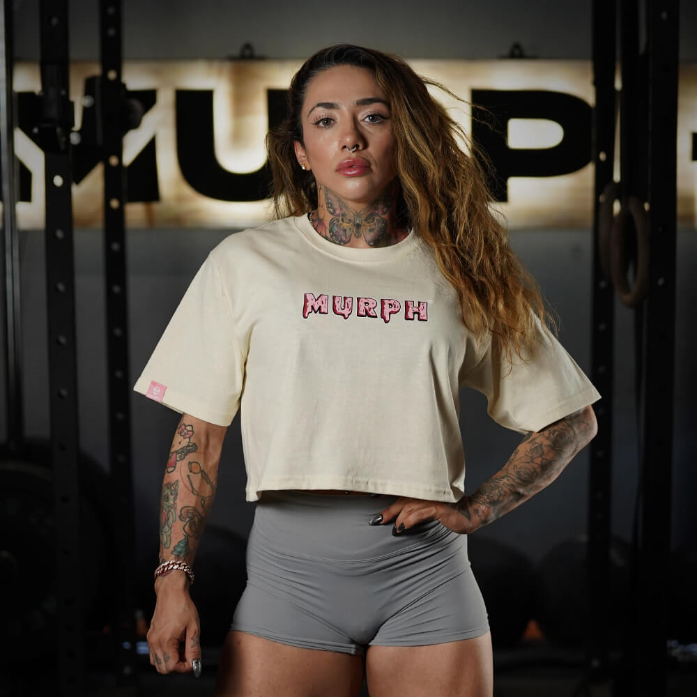 Crop Top Oversize Sweet and Strong - Sweet Cream