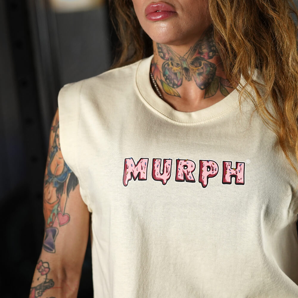 Crop Top Oversize Sleeveless Sweet and Strong - Sweet Cream