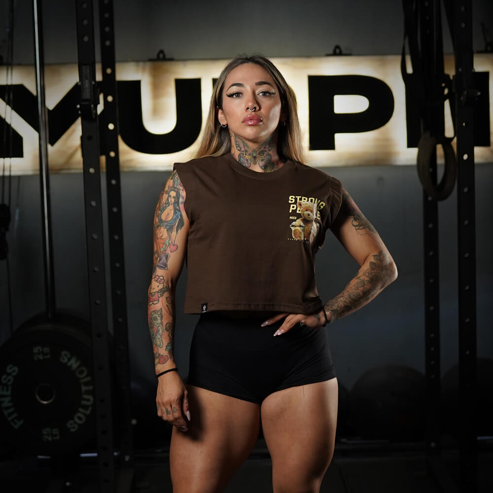Crop Top Oversize Sleeveless TEDDY BEAST - Chocolate