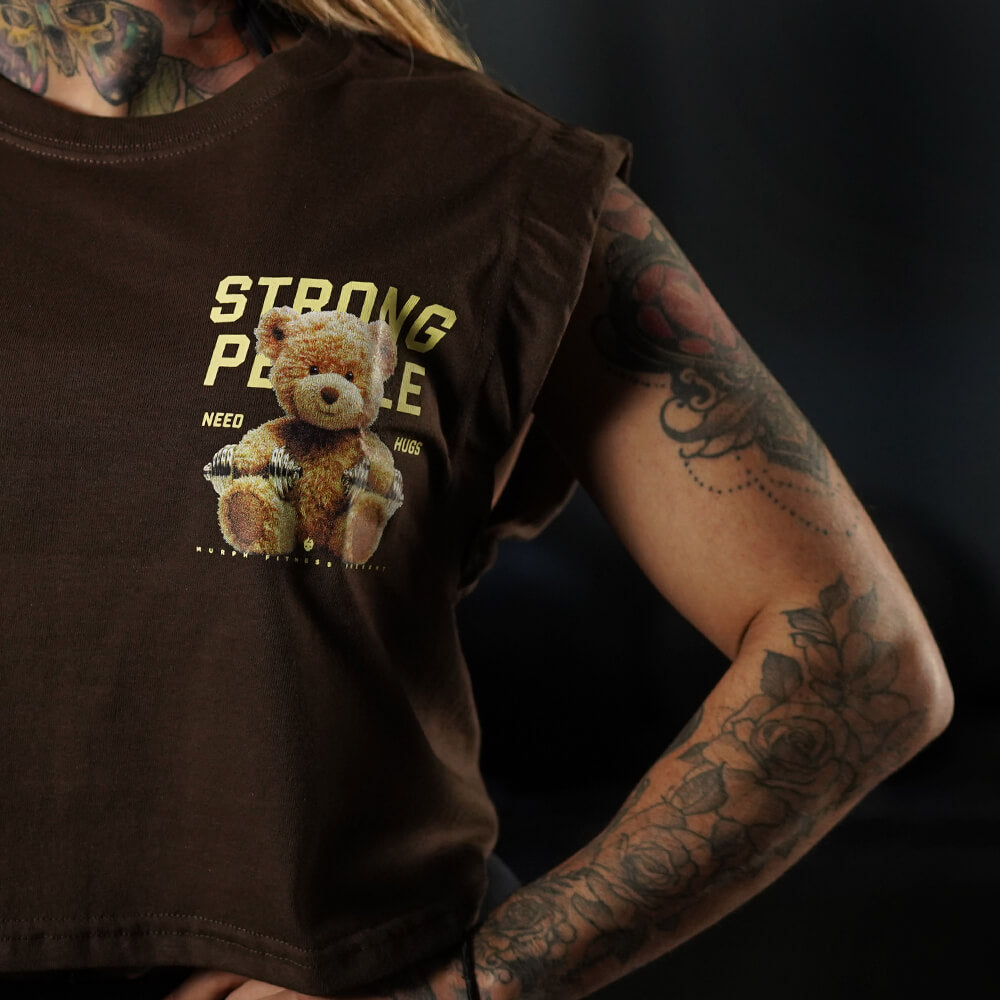 Crop Top Oversize Sleeveless TEDDY BEAST - Chocolate