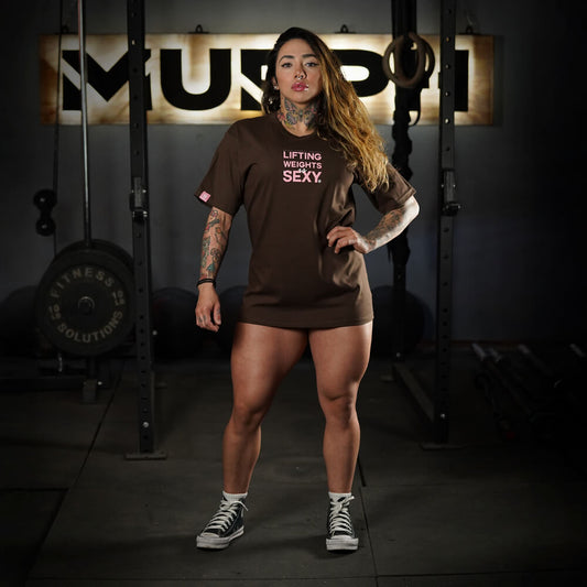 Polera Oversize Lifting Weights Is SEXY - Chocolate