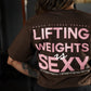 Crop Top Oversize Lifting Weights Is SEXY - Chocolate