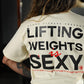 Crop Top Oversize Lifting Weights Is SEXY - Sweet Cream