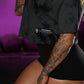 Crop Top Oversize Skull logo - Black Storm