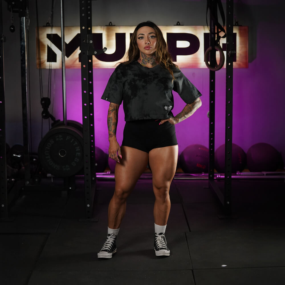 Crop Top Oversize Skull logo - Black Storm