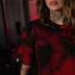 Crop Top Oversize Skull logo - Red Storm