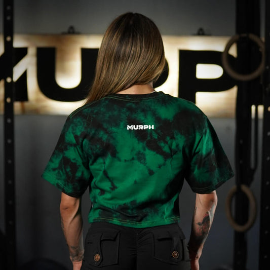 Crop Top Oversize Skull logo - Green Storm