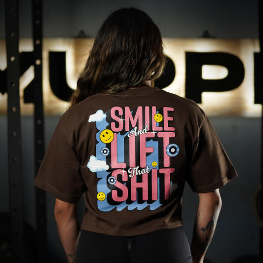Crop Top Oversize Smile - Chocolate