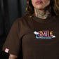 Crop Top Oversize Smile - Chocolate
