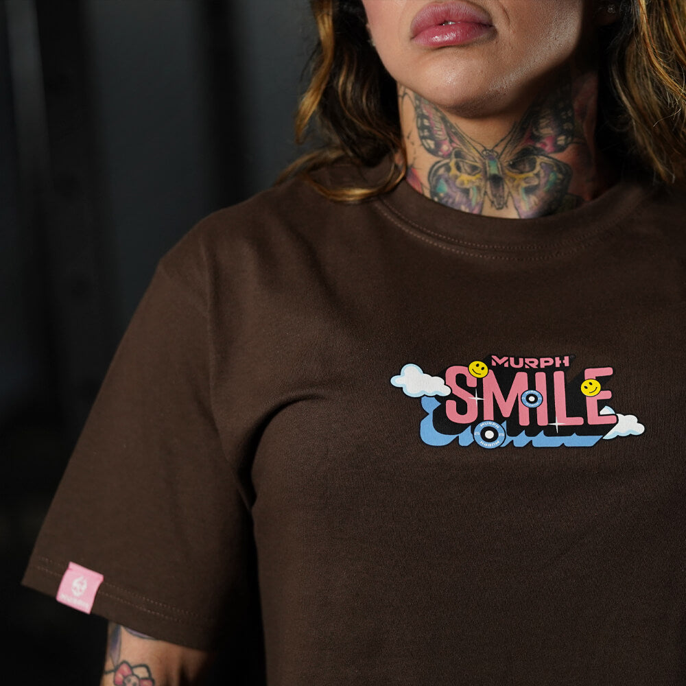 Crop Top Oversize Smile - Chocolate