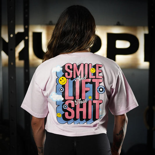Crop Top Oversize Smile - Pink