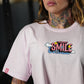 Crop Top Oversize Smile - Pink