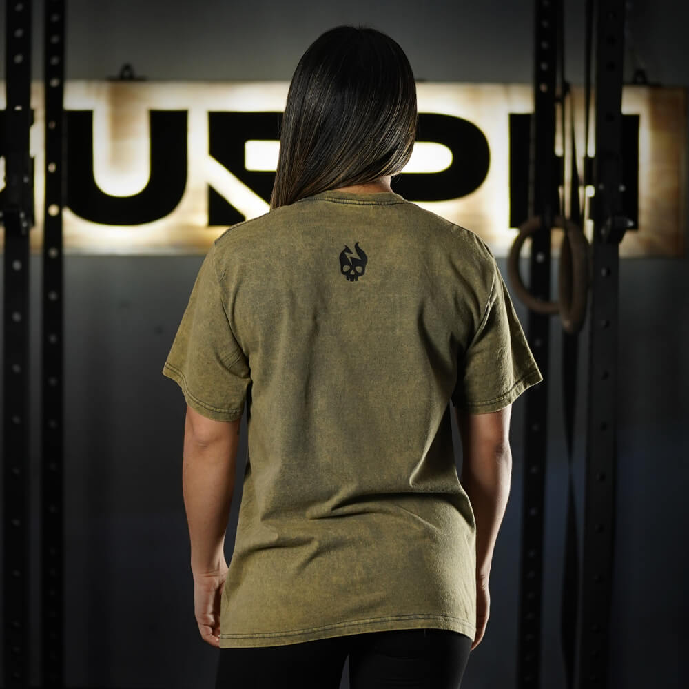 Polera Oversize Premium Discipline Beats Talent - Acid Gold