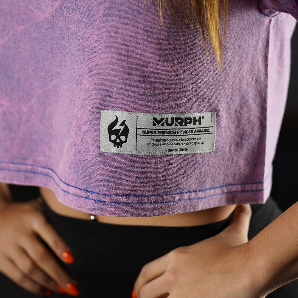 Crop Top Oversize Premium Discipline Beats Talent - Acid Purple