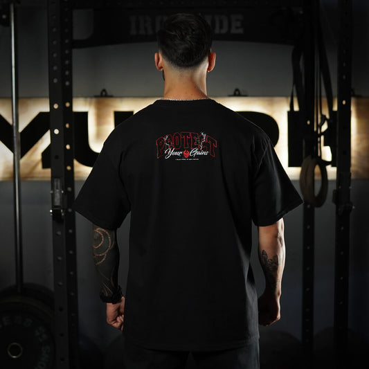 Polera Oversize PROTECT YOUR GAINS - Negro